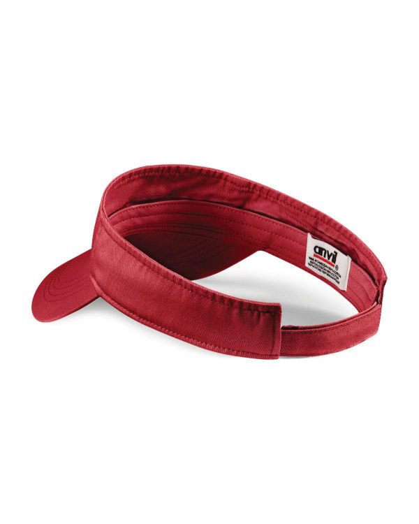 Anvil Solid-Low Profile Twill Visor | Red For Cheap - Image 2