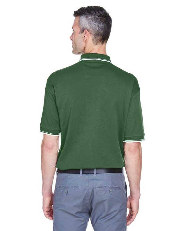 Devon & Jones Tipped Perfect Pima Polo Shirt | Forest  Creme Hot on Sale - Image 2