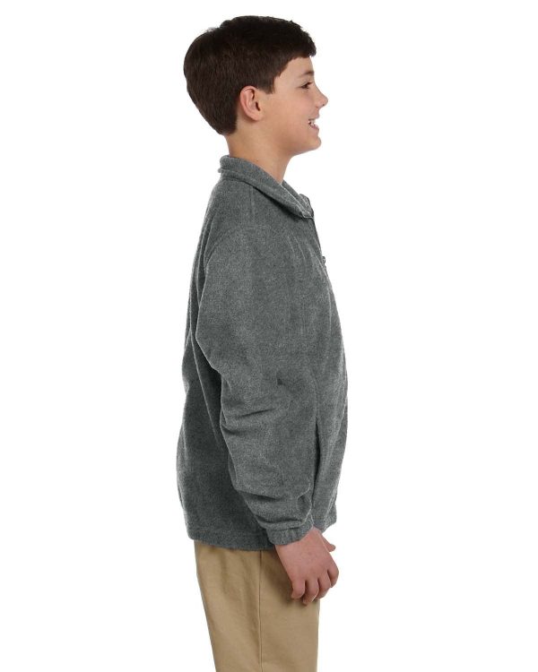 Harriton Youth Full-Zip Fleece | Charcoal Sale - Image 3