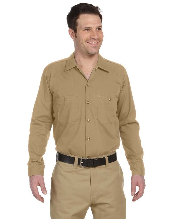 Dickies Industrial Long Sleeve Work Shirt | Desert Sand Fashion