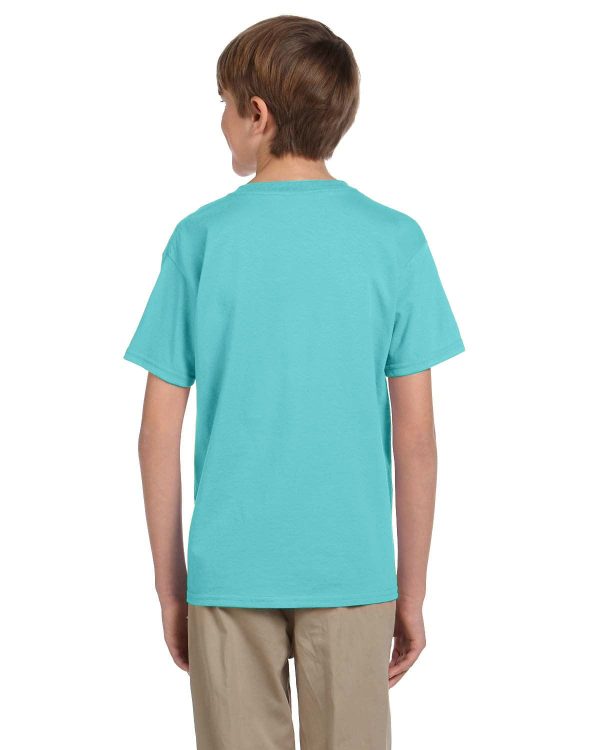 Fruit of the Loom Youth T-Shirt | Scuba Blue For Sale - Image 2