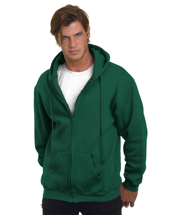 Bayside USA Made Hooded Full-Zip Fleece | Hunter Green on Sale