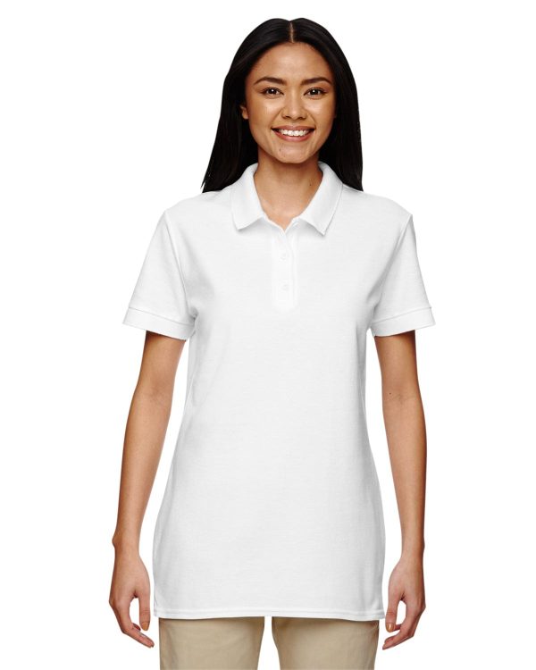 Gildan Premium Cotton Ladies Double Pique Polo Shirt | White Online Hot Sale