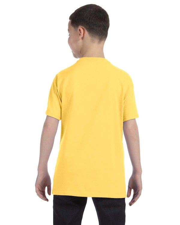 Jerzees Youth Heavyweight 50 50 T-Shirt | Island Yellow Fashion - Image 2