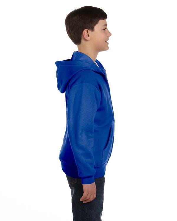 Hanes Youth 50 50 Full-Zip Hoodie Sweatshirt | Deep Royal For Discount - Image 3