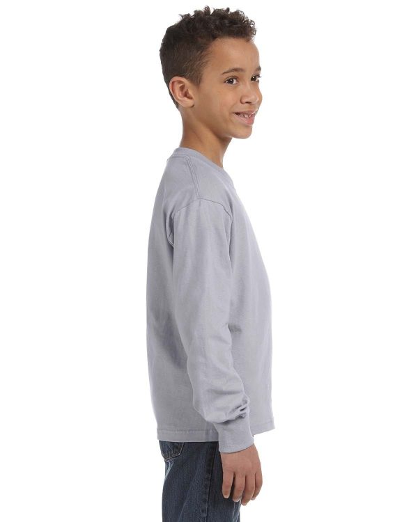 Fruit of the Loom Youth Heavy Cotton Long Sleeve T-Shirt | Athletic Heather Fashion - Image 3