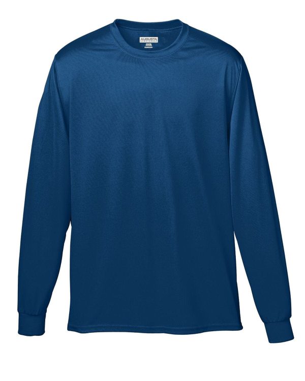 Augusta Long Sleeve Moisture Wicking T-Shirt | Navy Online Hot Sale