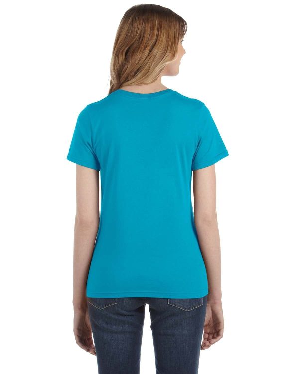 Anvil Ladies Fashion Fit T-Shirt | Caribbean Blue For Cheap - Image 2