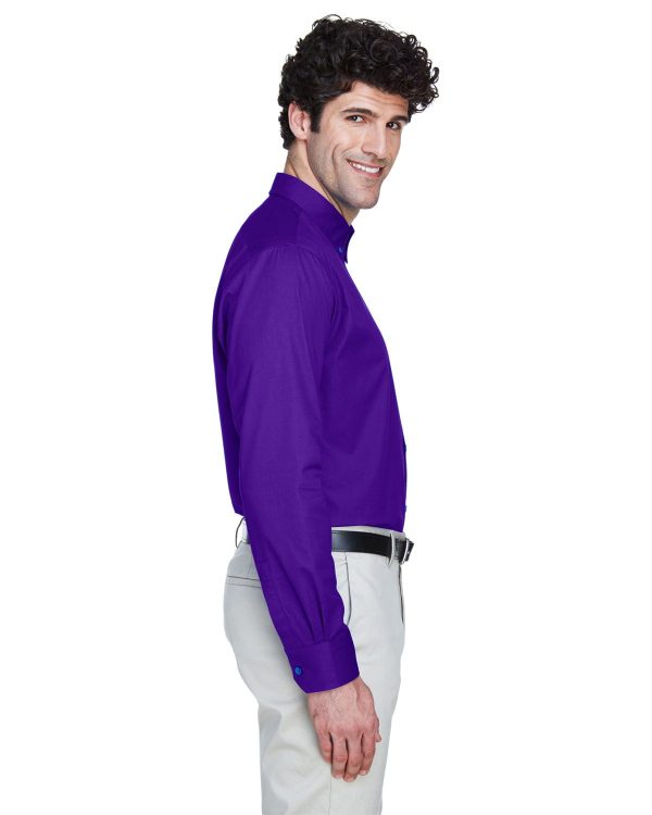 Core 365 Operate Mens Long Sleeve Twill Shirt | Campus Purple For Discount - Image 3