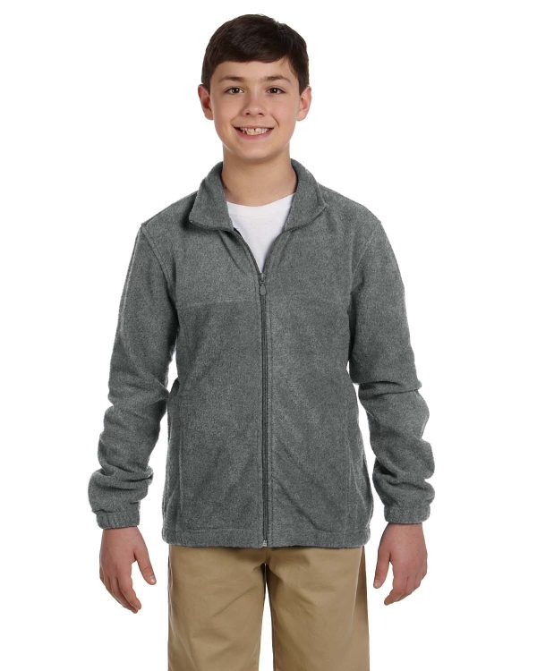 Harriton Youth Full-Zip Fleece | Charcoal Sale