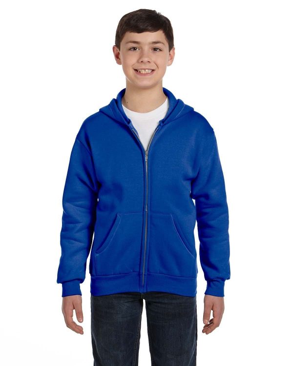 Hanes Youth 50 50 Full-Zip Hoodie Sweatshirt | Deep Royal For Discount