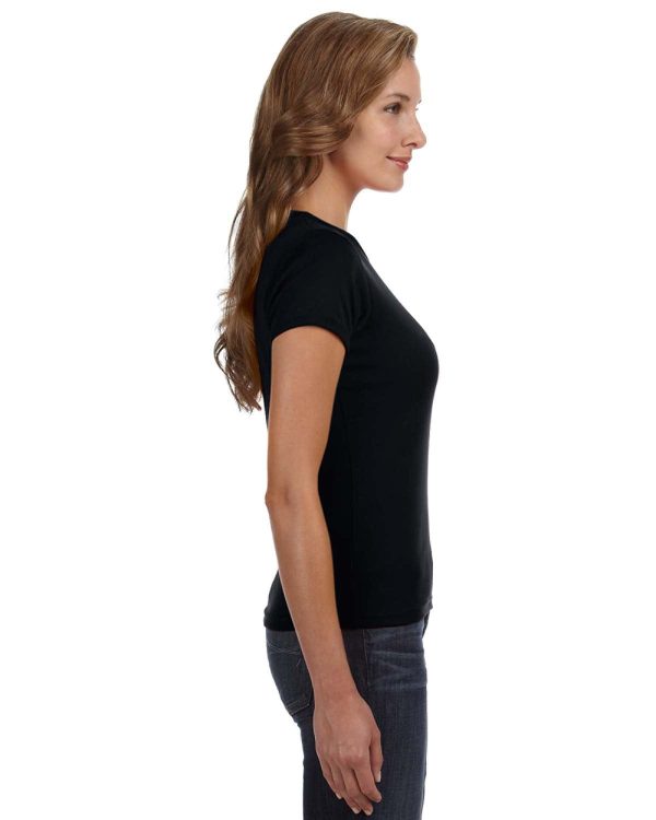 Anvil 1x1 Rib Scoop Neck T-Shirt | Black Online - Image 2