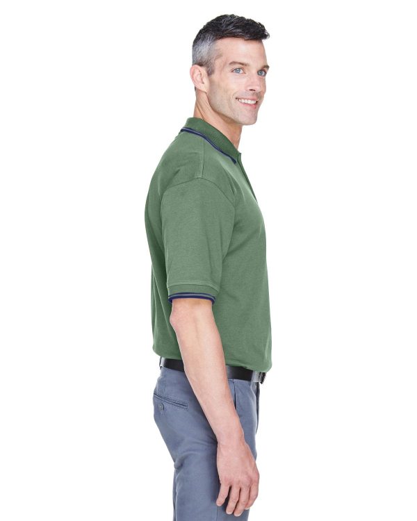 Devon & Jones Tipped Perfect Pima Polo Shirt | Dill  Navy Online Sale - Image 3