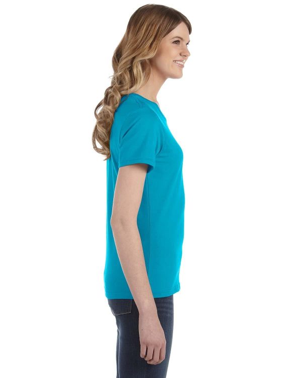 Anvil Ladies Fashion Fit T-Shirt | Caribbean Blue For Cheap - Image 3