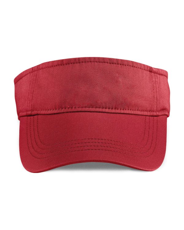 Anvil Solid-Low Profile Twill Visor | Red For Cheap