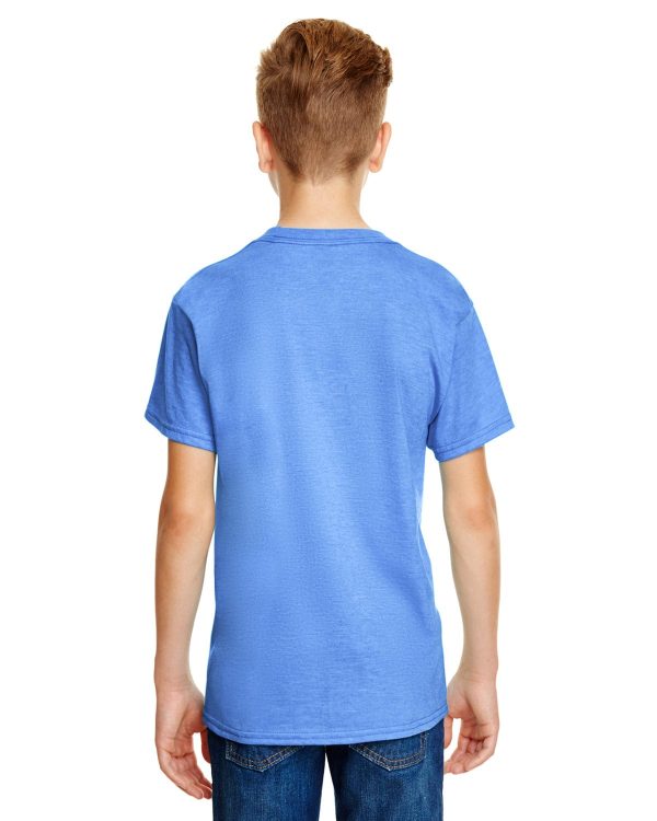 Anvil Youth Fashion Fit T-Shirt | Hthr Royal Blue For Sale - Image 2