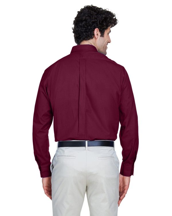 Core 365 Operate Mens Long Sleeve Twill Shirt | Burgundy For Discount - Image 2