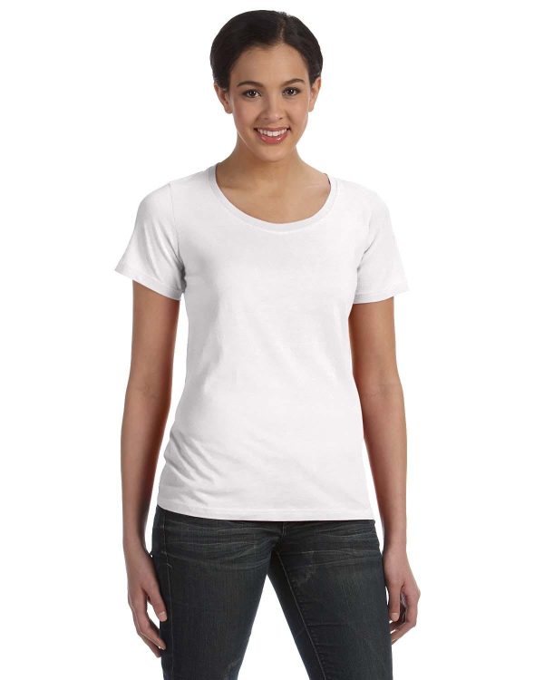 Anvil Ladies Sheer Scoop Neck T-Shirt | White Supply