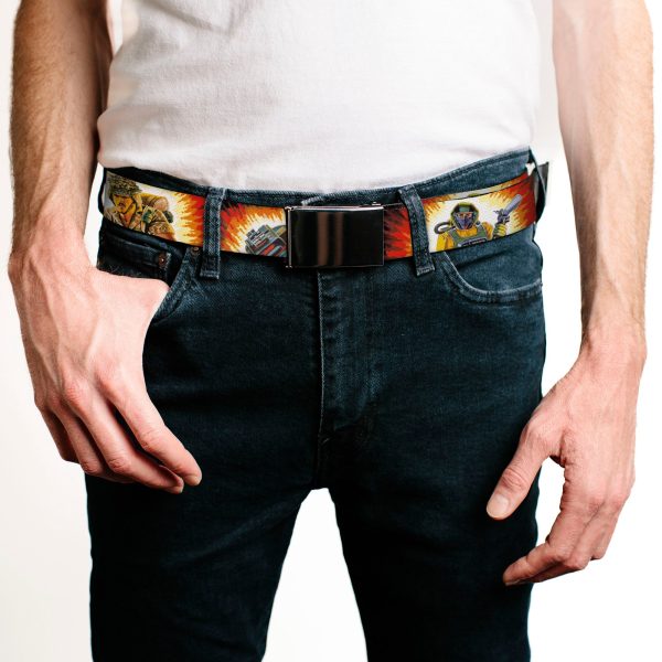 Web Belt Blank Black Buckle - GI Joe Retro Footloose Flash Air Tight Character File Card Explosion Poses Webbing Online now - Image 2