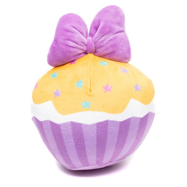 Dog Toy Squeaker Plush - Daisy Duck Script Cupcake with Pink Bow Online now - Image 3