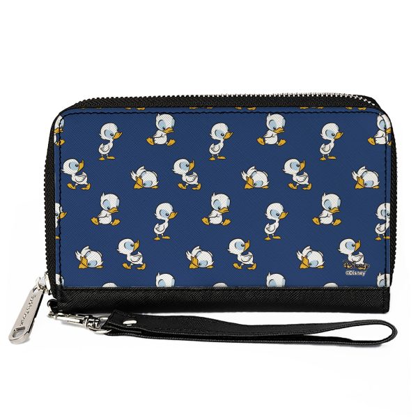 Women s PU Zip Around Wallet Rectangle - Lilo & Stitch Duckling Poses Scattered Blue on Sale