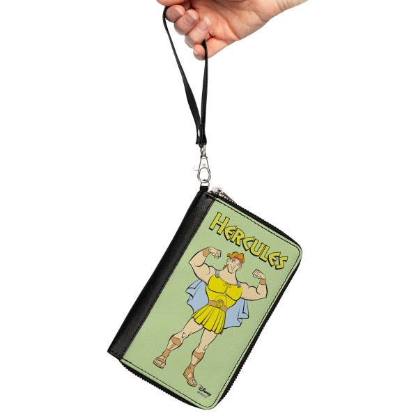 Women s PU Zip Around Wallet Rectangle - HERCULES Flexing Pose Green Yellow Online - Image 2