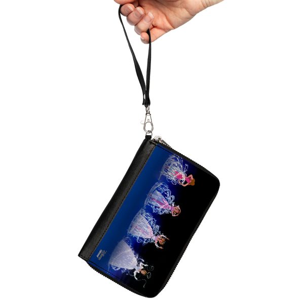 Women s PU Zip Around Wallet Rectangle - Cinderella Princess Transformation Pose Blue Fade Supply - Image 2